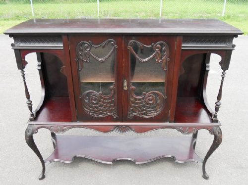 fig 1. Edwardian Mahogany Display Cabinet Sideboard