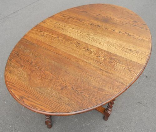 Large Oval Oak Gateleg Dining Table