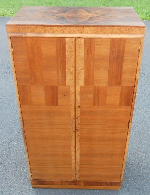 Small Deco Walnut Hanging Wardrobe