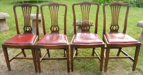 Set of Four Georgian Style Mahogany Dining Chairs
