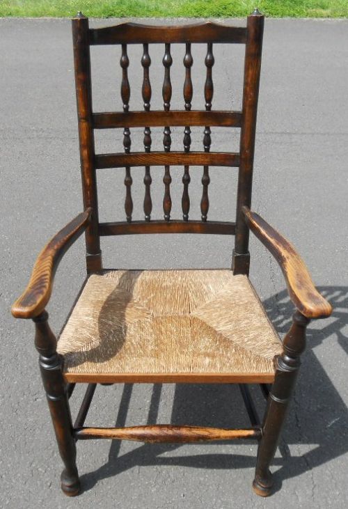 Elm Spindleback Rush Seat Armchair