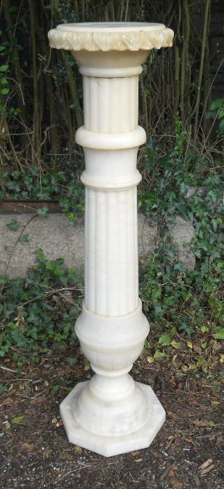 Alabaster Turned Column Torchere Stand