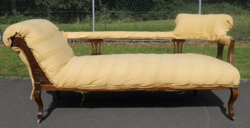 Edwardian Mahogany Upholstered Double End Chaise Longue Settee
