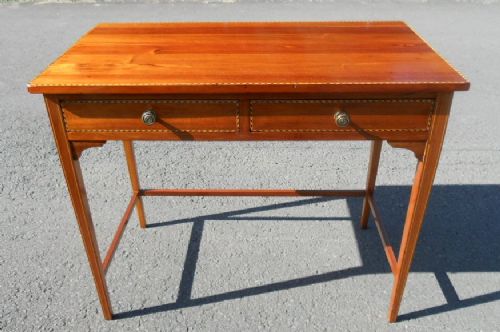 Edwardian Ladies Inlaid Mahogany Low Writing Table