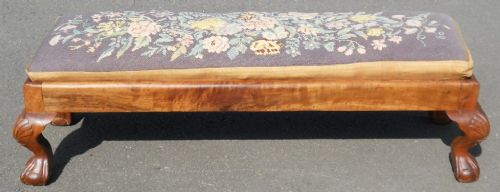 Long Mahogany Footstool