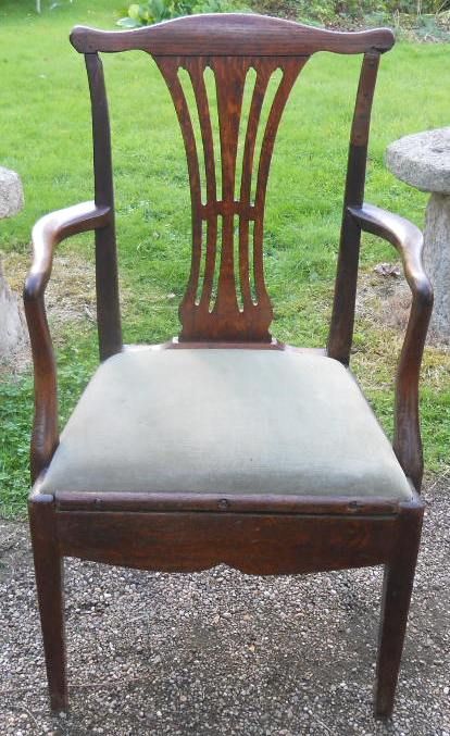 Georgian Oak Carver Armchair