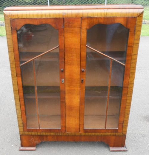 Deco Walnut Bookcase Cabinet