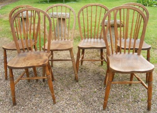Six Elm Stickback Kitchen Chairs