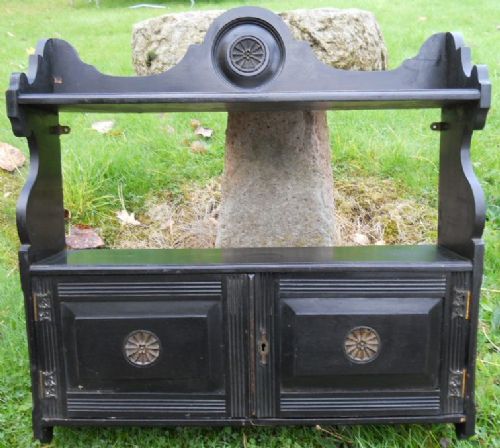Victorian Ebonized Hanging Wall Cabinet