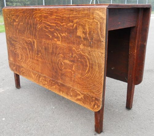 Georgian Oak Dropleaf Dining Table to Seat Six