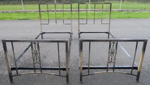 Pair Art Deco Metal Single Beds