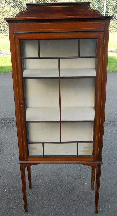 Edwardian Inlaid Mahogany China Display Cabinet