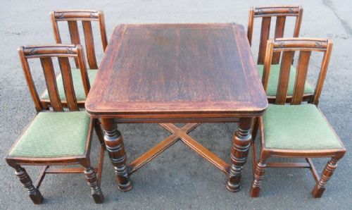 fig 1. Oak Extending Dining Table & Four Chairs
