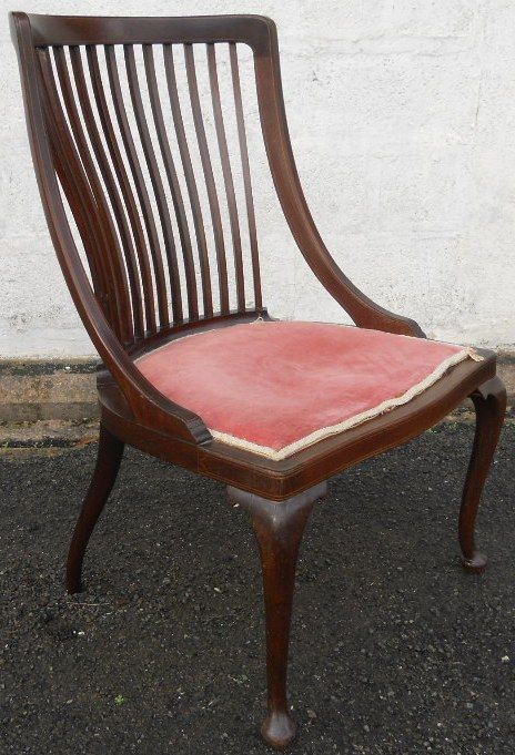 Edwardian Inlaid Mahogany Nursing Chair