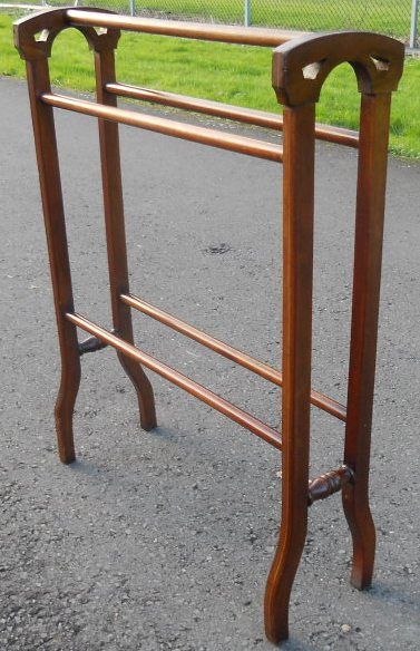 Edwardian Inlaid Mahogany Towel Rail