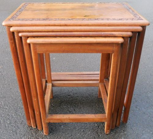Oriental Nest of Four Teak Coffee Tables
