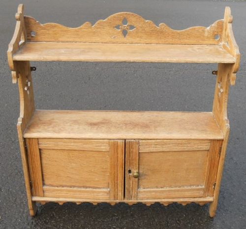 Victorian Ash Hanging Wall Cupboard Rack