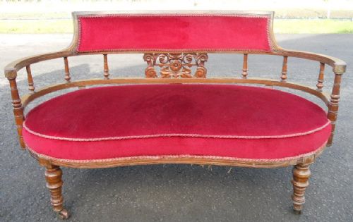 Edwardian Walnut Framed Tub Two Seater Settee