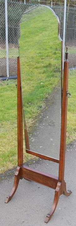 Frameless Glass Cheval Mirror on Stand