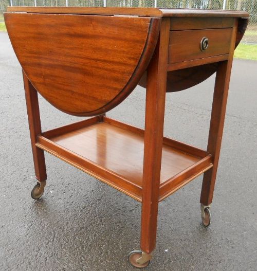 Mahogany Dropleaf Tea Trolley