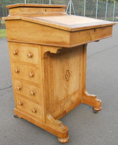 Victorian Light Walnut Davenport Desk