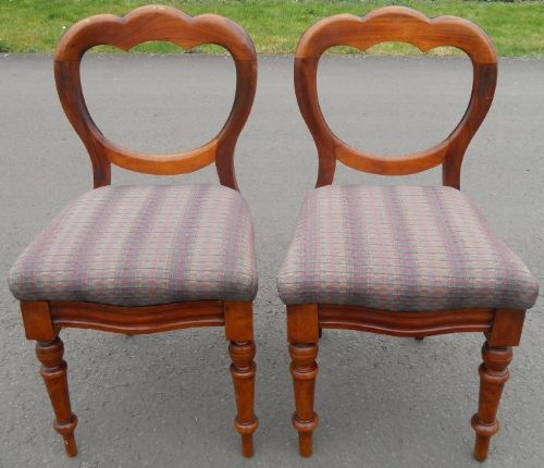 Pair Victorian Mahogany Dining Chairs