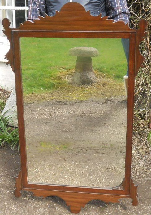 Large Georgian Style Mahogany Hanging Wall Mirror