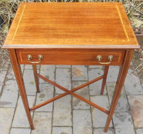 Edwardian Inlaid Mahogany Work/ Side Table