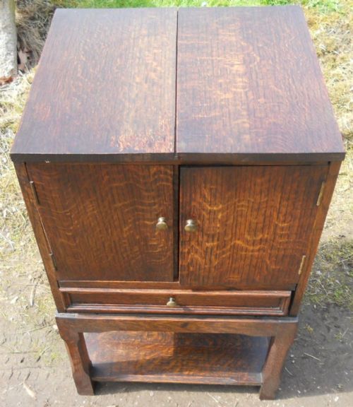 OAK SEWING BOX ON STAND - ADDITIONAL PHOTO 1