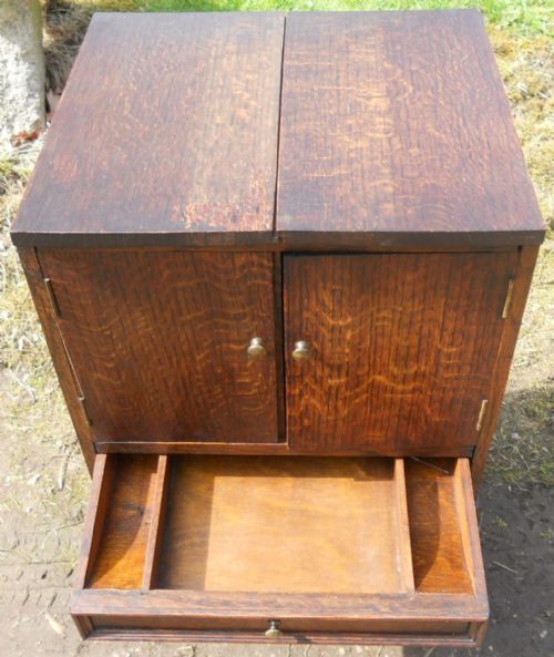 OAK SEWING BOX ON STAND - ADDITIONAL PHOTO 5
