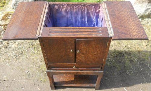 OAK SEWING BOX ON STAND - ADDITIONAL PHOTO 8