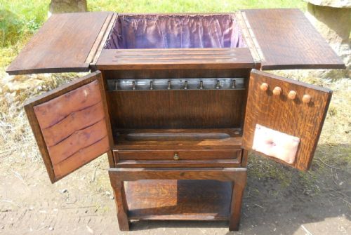OAK SEWING BOX ON STAND - ADDITIONAL PHOTO 9