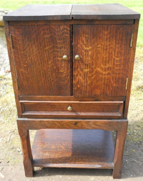 OAK SEWING BOX ON STAND - ADDITIONAL PHOTO 11