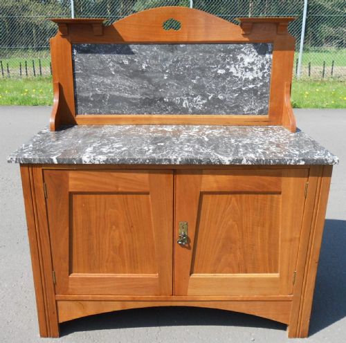 Victorian Oak Marble Top Washstand