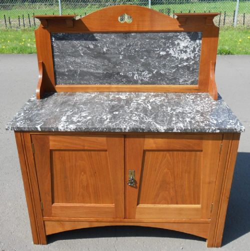 fig 1. Victorian Oak Marble Top Washstand
