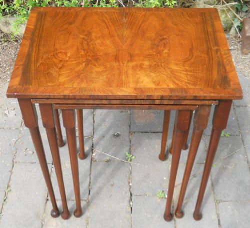 Nest of Three Walnut Coffee Tables