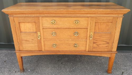 Edwardian Large Light Oak Sideboard Base