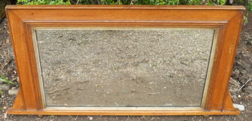 Edwardian Small Oak Overmantel Mirror
