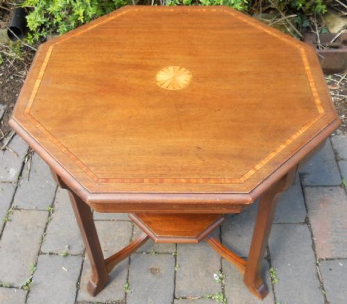 Edwardian Inlaid Mahogany Octagonal Coffee Table