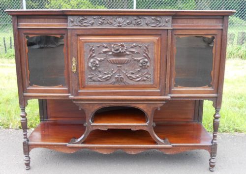 fig 1. Edwardian Carved Mahogany Chiffonier Sideboard
