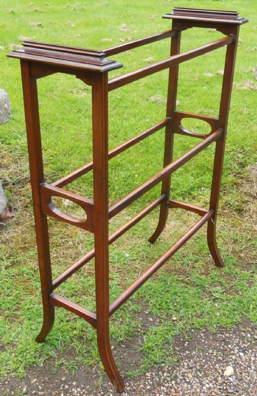 Edwardian Inlaid Mahogany Towel Rail