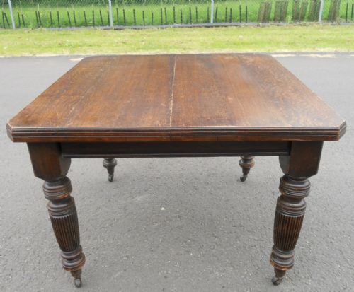 Edwardian Oak Extending Dining Table