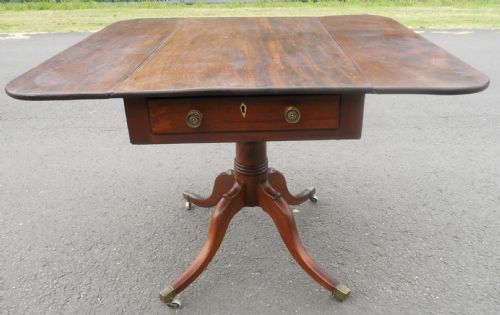 Georgian Mahogany Pedestal Pembroke Table