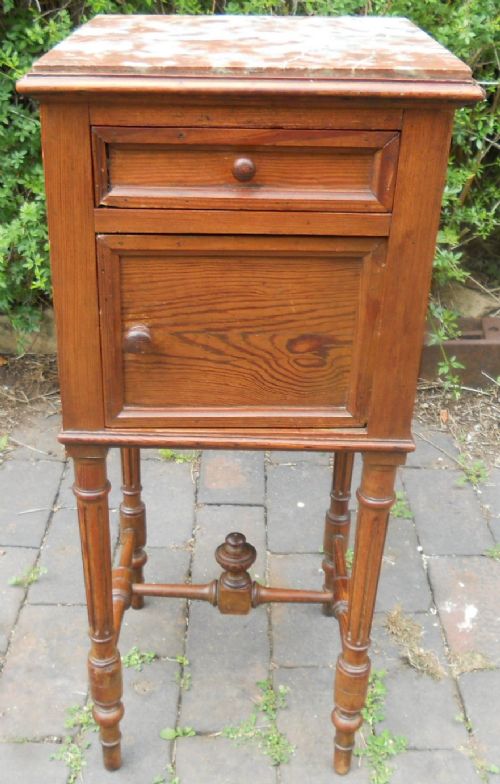 French Marble Top Bedside Cabinet