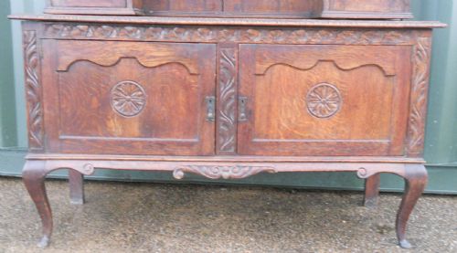 EDWARDIAN LARGE CARVED OAK DRESSER - ADDITIONAL PHOTO 6