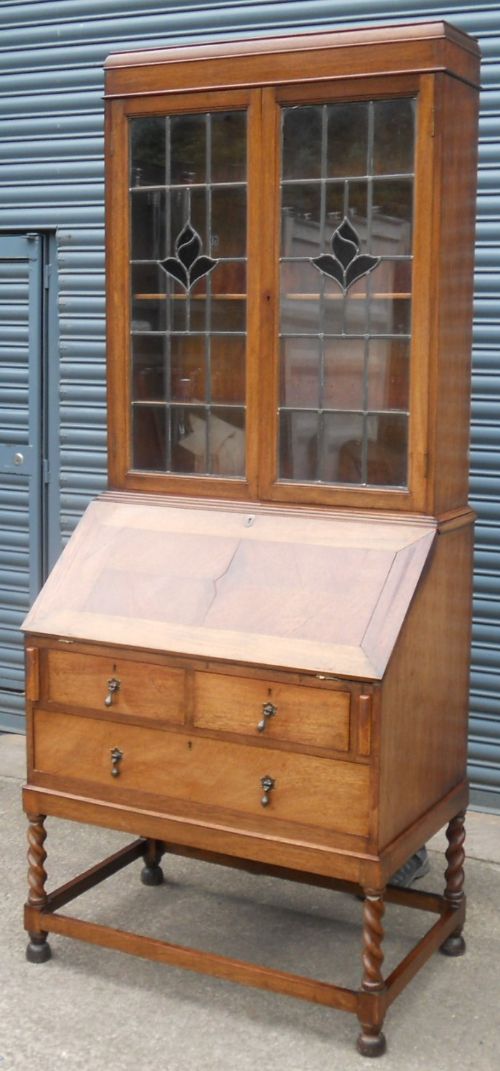 fig 1. Edwardian Mahogany Bureau Bookcase