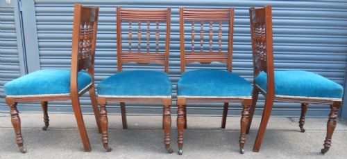SET OF FOUR EDWARDIAN MAHOGANY DINING CHAIRS - ADDITIONAL PHOTO 6