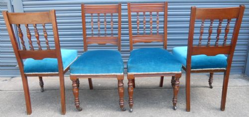 SET OF FOUR EDWARDIAN MAHOGANY DINING CHAIRS - ADDITIONAL PHOTO 7