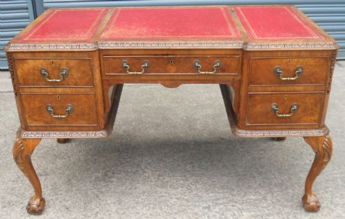 Walnut Kneehole Writing Desk