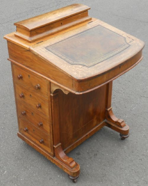 Victorian Inlaid Walnut Davenport Desk